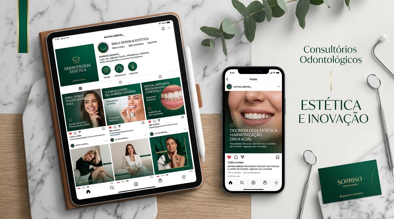 Exemplo de posts e feed para Consultórios Odontológicos
